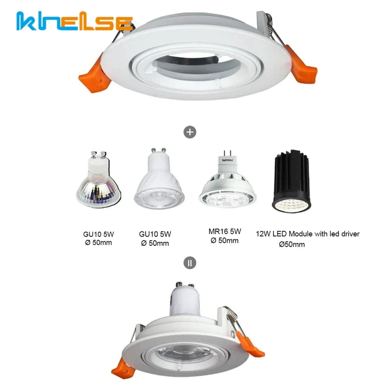 Afralia™ Round LED Adjustable Ceiling Downlight with MR16 GU10 Socket Fixture