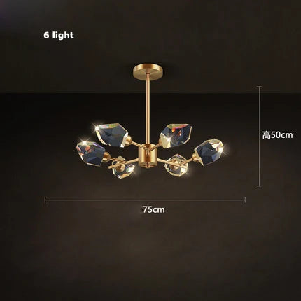 Afralia™ Crystal Copper Round Chandelier: Elegant LED Suspension Lamp for Dinning Room