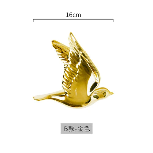 Afralia™ Golden Bird Wall Hanging Modern Decor Pigeon Accessory
