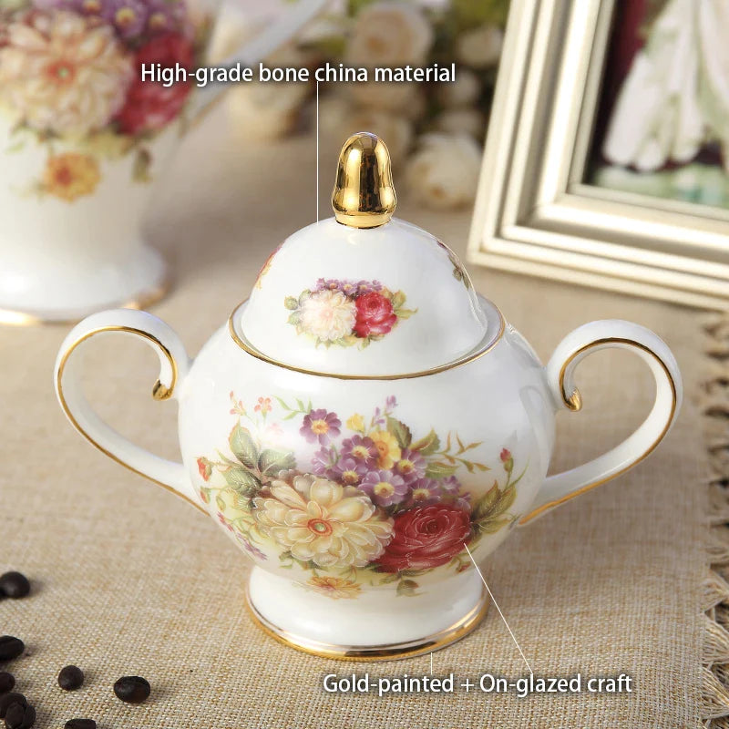 Afralia™ Rose Bone China Tea Set Porcelain Coffee Set Home Coffeeware