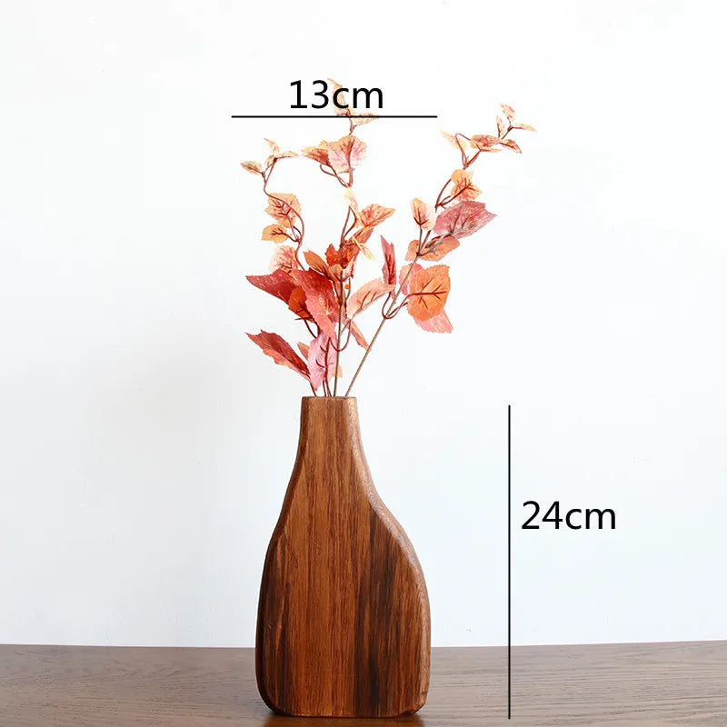 Afralia™ Wooden Vase Glass Test Tube Hollow Flower Hydroponics Bouquet Display