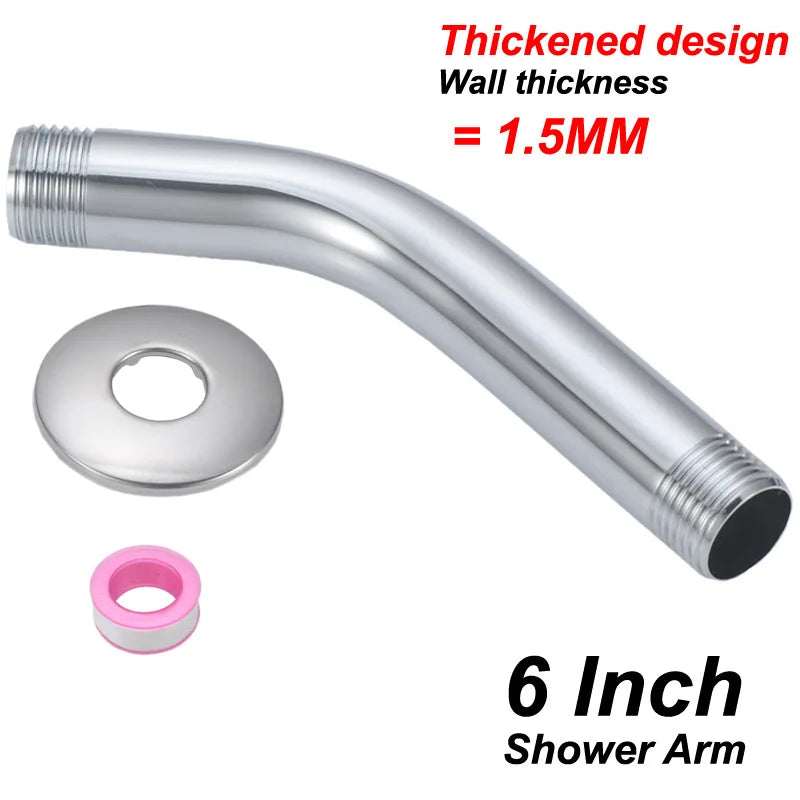 Afralia™ Chrome Bass Shower Head Holder Set with Adjustable Arm, Stainless Steel.