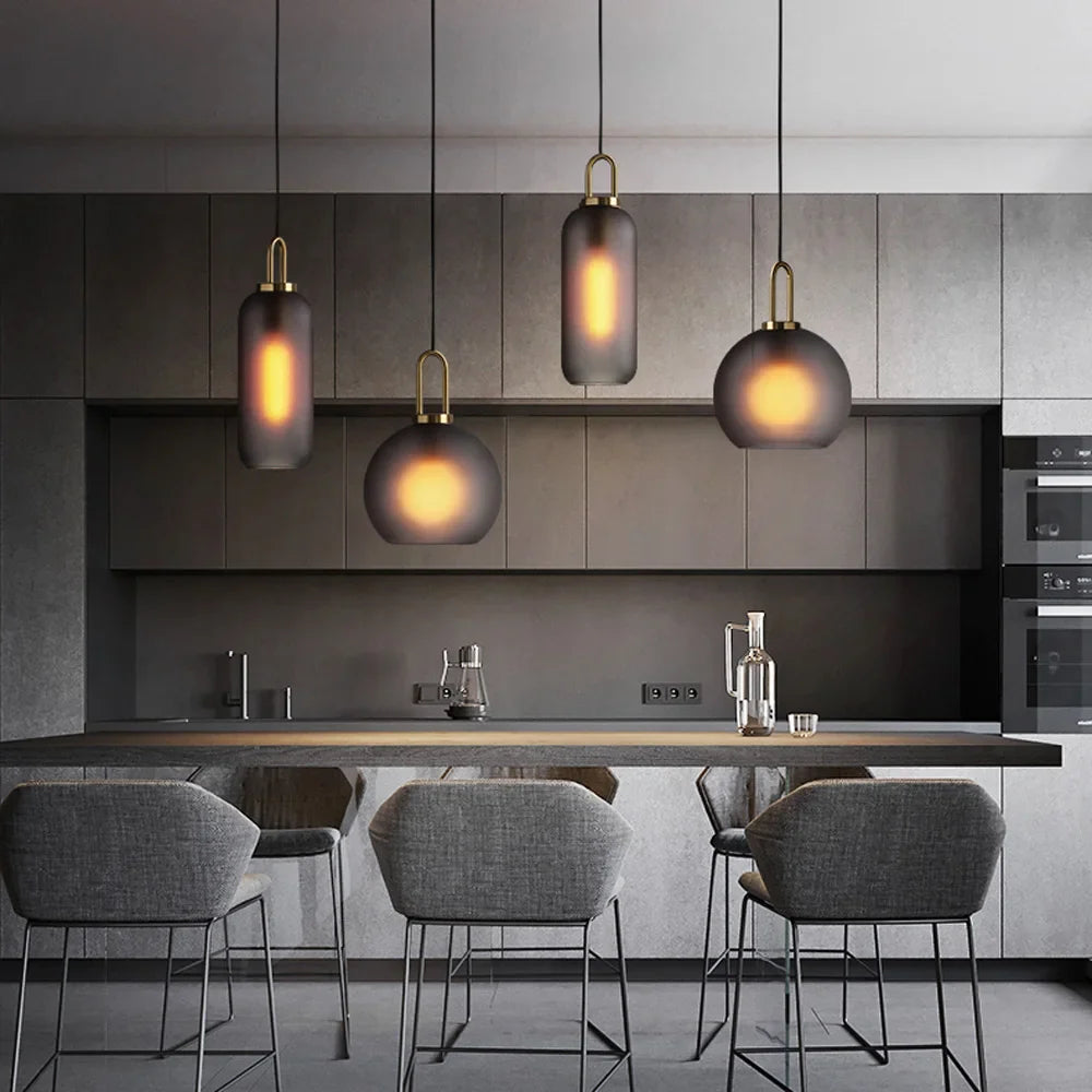 Afralia™ Glass Ball Pendant Light: Luxury Restaurant & Bar Nordic Bedroom Lamp