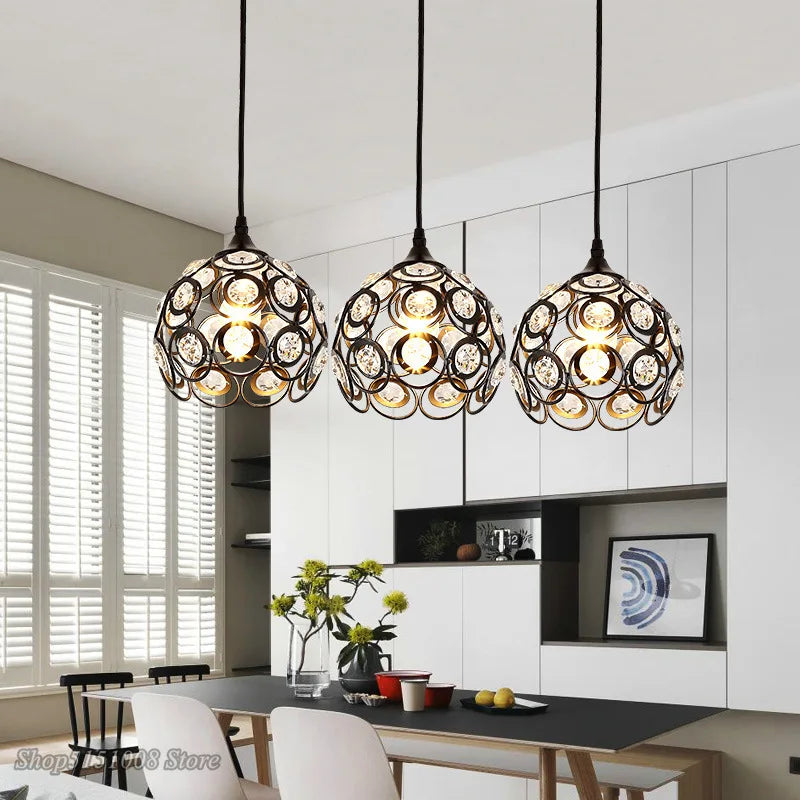 Afralia™ LED Crystal Pendant Light: Modern Nordic Luminarias for Living Room, Bedroom, Kitchen - Decor Lighting Fixtures