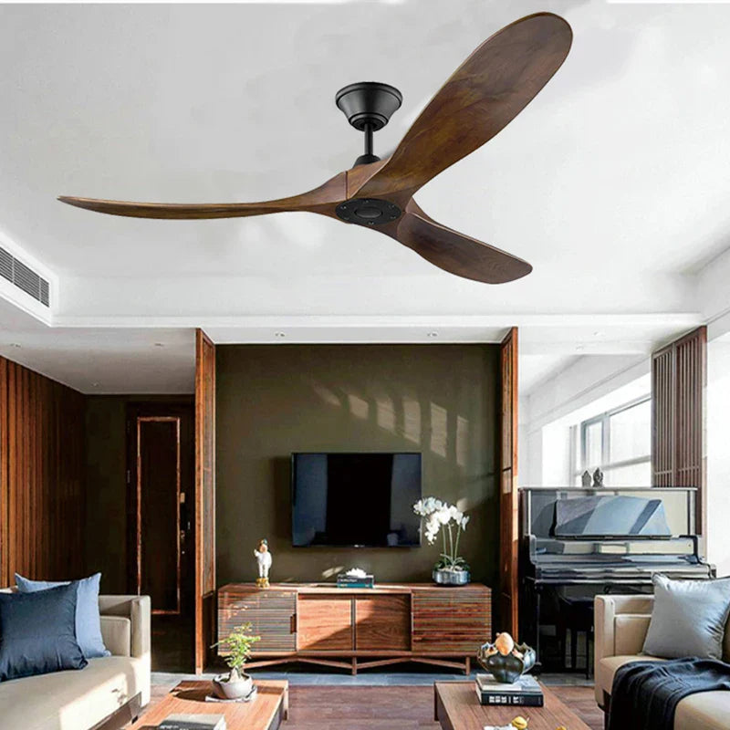 Afralia™ 70" Ceiling Fan Remote Control DC Motor Wood Blades High Quality Design