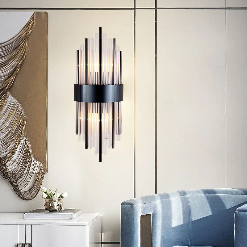 Afralia™ Luxury Crystal Wall Lamp for Modern Living Room and Bedroom LED Lighting