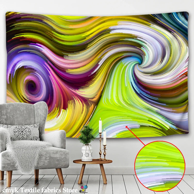 Afralia™ Mushroom House Fairyland Psychedelic Wall Tapestry