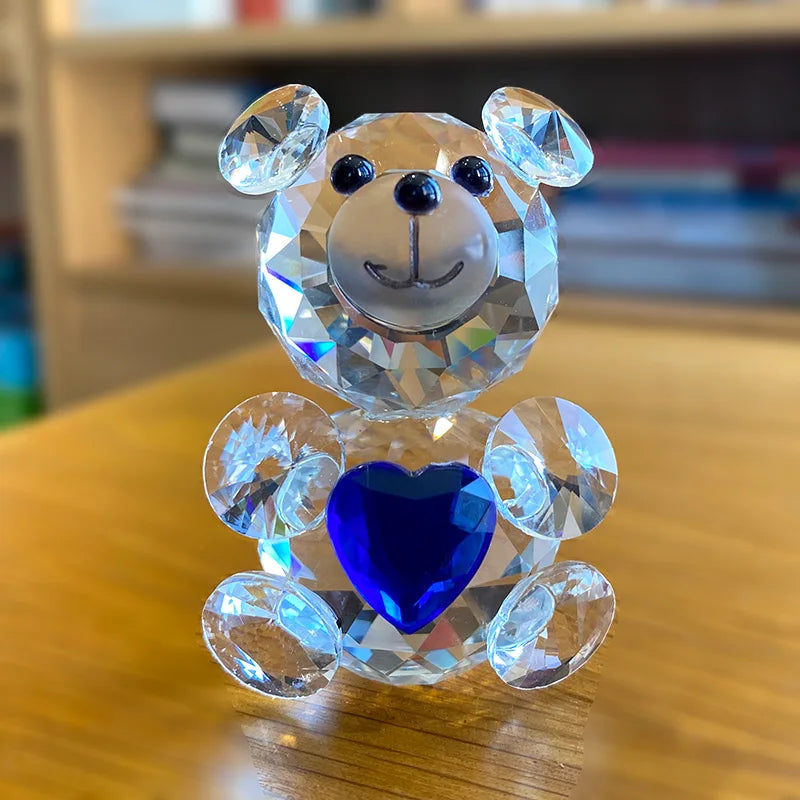 Afralia™ Crystal Bear Figurine: Glass Animal Ornament & Paperweight