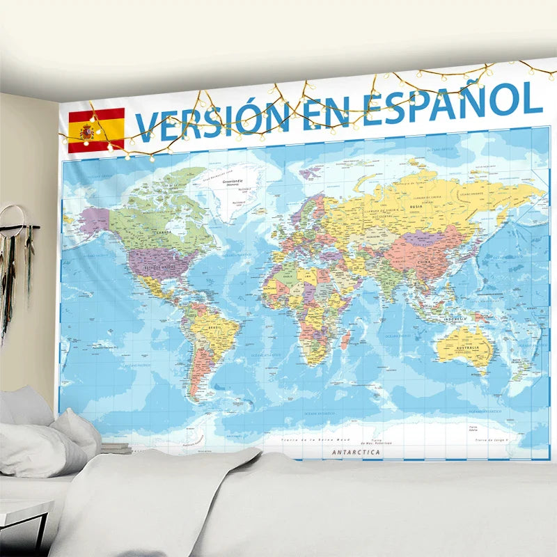 Afralia™ Spain Map Tapestry Wall Hanging - Bohemian Psychedelic Mandala Home Decor