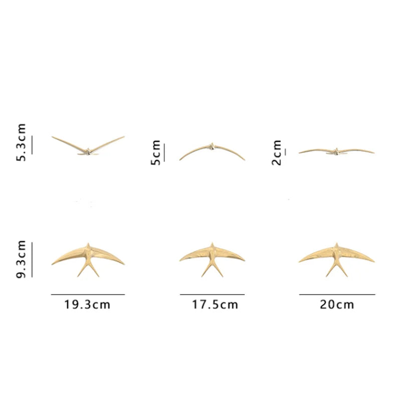 Afralia™ Swallow Golden Resin Bird Wall Hanging for Background Decoration