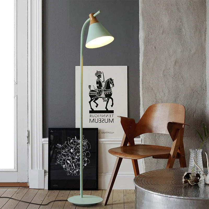 Afralia™ Iron Macaron Floor Lamp: Modern LED Wooden Tall Lamp for Living Room