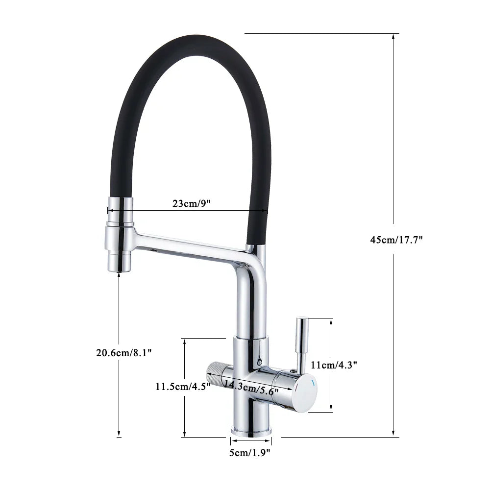 Afralia™ Black Water Filter Kitchen Faucet Hot Cold Water Mixer Tap 4 Colors