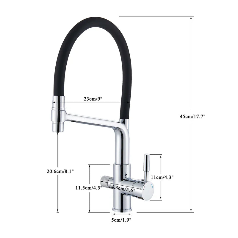 Afralia™ Black Water Filter Kitchen Faucet Hot Cold Water Mixer Tap 4 Colors