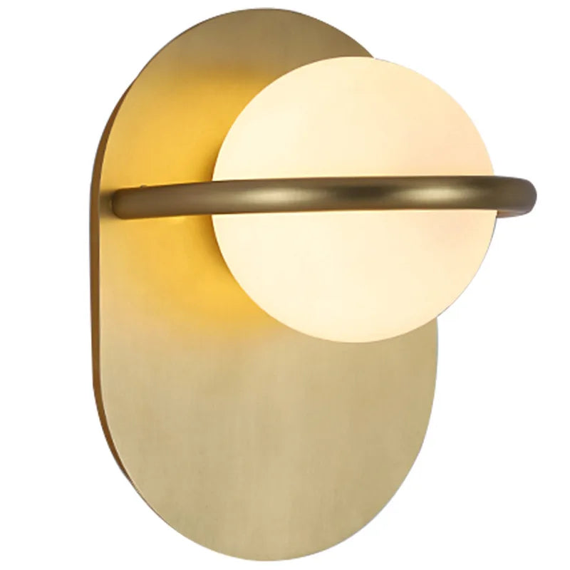 Afralia™ Glass Ball Gold Wall Light Sconce | Modern Nordic Bedside Indoor Lamp