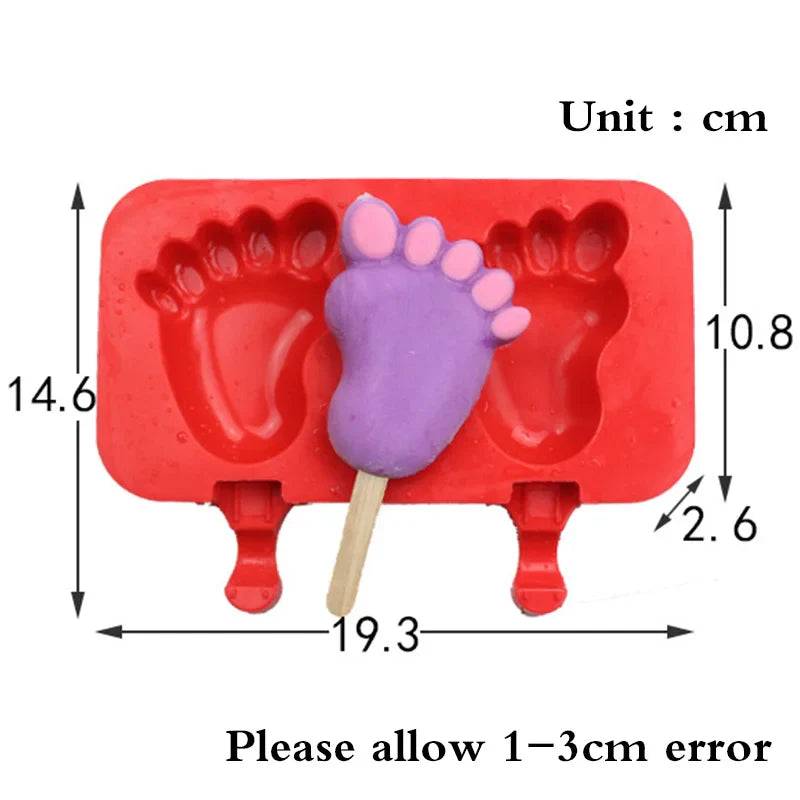 Afralia™ Silicone Rabbit Popsicle Mold Set with Wood Sticks - Ice Cream Maker