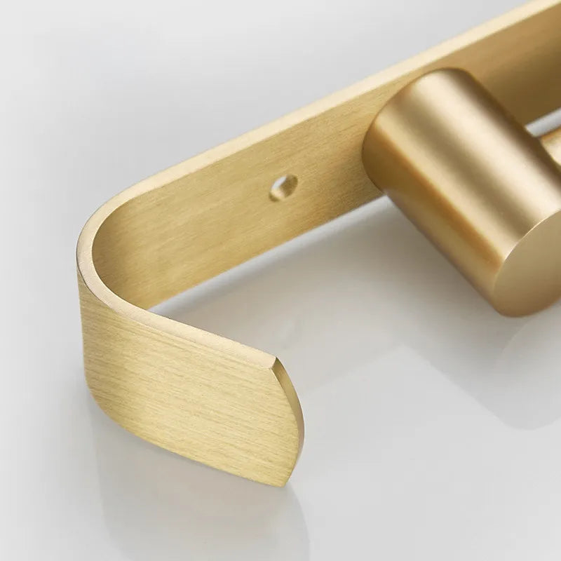 Afralia™ Brushed Gold Swivel Towel Hanger Total Brass Wall Mounted Bathroom Towel Bar