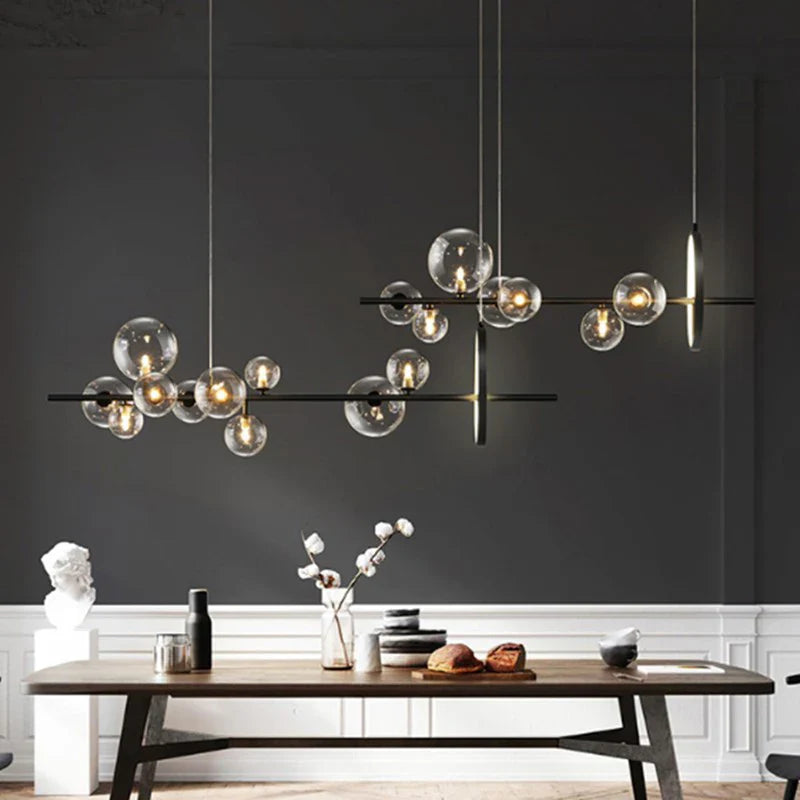 Afralia™ Glass Ball Chandeliers: Luxury LED Nordic Pendant Lights for Coffee Shop, Restaurant, Bar