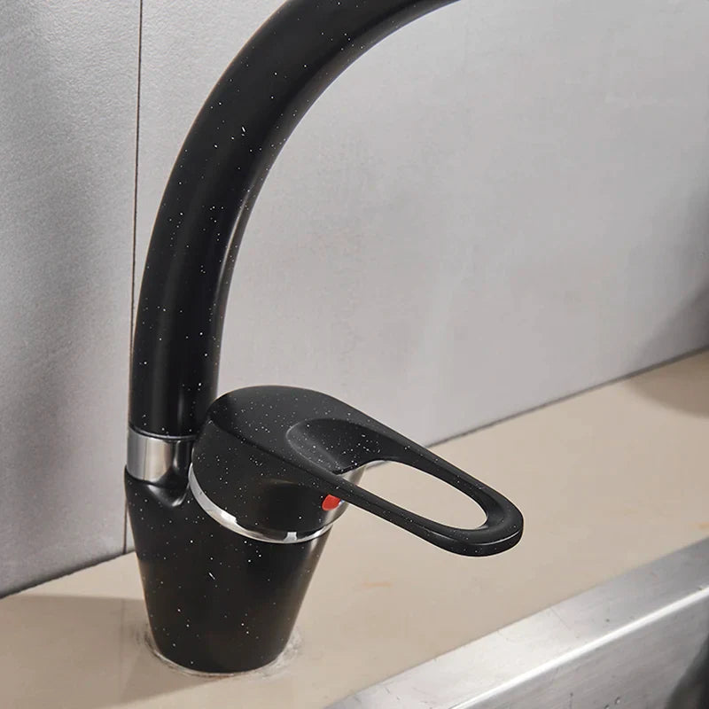 Afralia™ Black Single Handle Kitchen Faucet - Hot and Cold Water Mixer