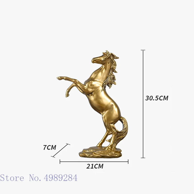 Afralia™ Golden Horse Animal Sculpture for Home Decor and Office Desk crafted Figurine