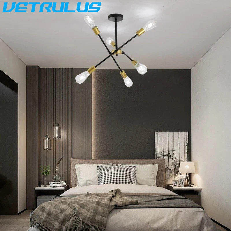 Afralia™ Iron Sputnik Chandelier: Modern Nordic Design Ceiling Light for Living Dining Room