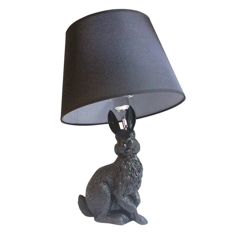 Afralia™ Rabbit Resin Table Lamp for Children's Room and Living Room