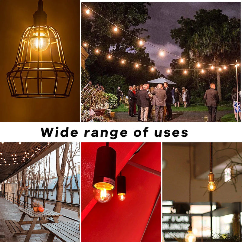 Afralia™ Retro G40 LED Bulb 1W E26 E27 Dimmable Mini Globe Filament for Party Decor