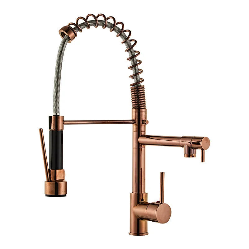 Afralia™ Rose Gold Kitchen Sink Faucet Rotating Mixer Tap Vanity Water Tap