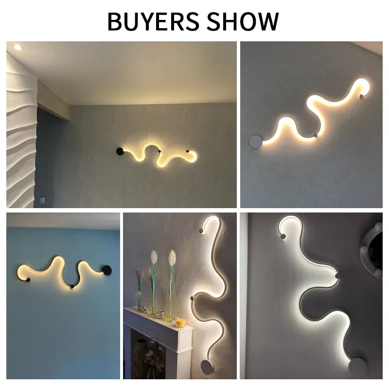 Afralia™ Modern Acrylic Wall Lamps in White/Black Iron Body, LED Sconce Lights