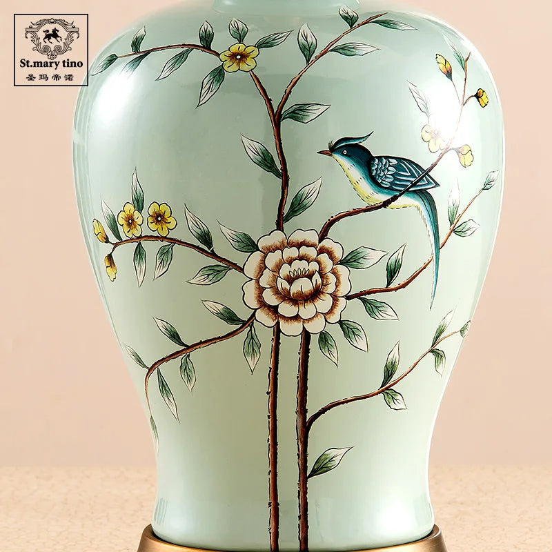 Afralia™ Ceramic Vase Table Lamp: Elegant Bedroom & Living Room Night Light