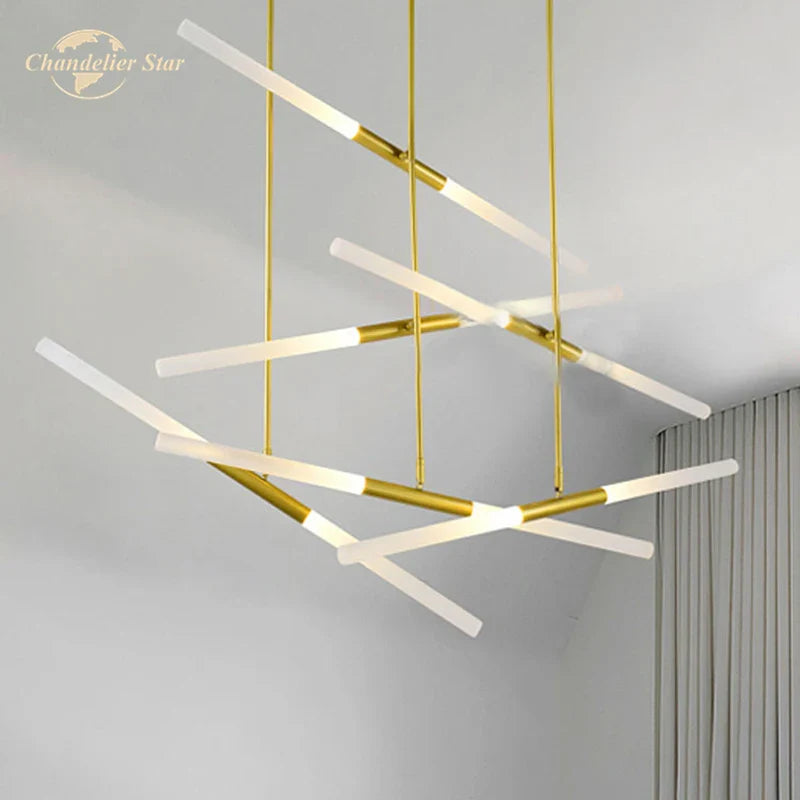 Afralia™ Nordic Iron Glass LED Chandelier Modern Living Room Bedroom Pendant Light