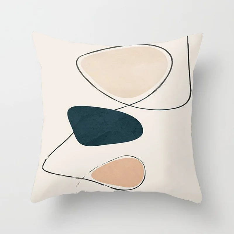 Afralia™ Geometric Stitch Print Pillow Cover - Modern Minimalist Office Cushion
