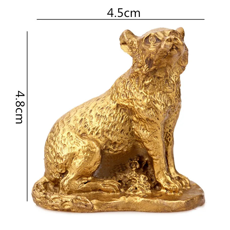 Afralia™ Retro Brass Zodiac Animal Sculpture. Chinese Modern Home Decor Craft.