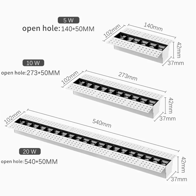 Afralia™ Led Magnetic Downlight: Modern, Recessed, 90Ra, Indoor Ceiling Linear Grille Spot Lighting