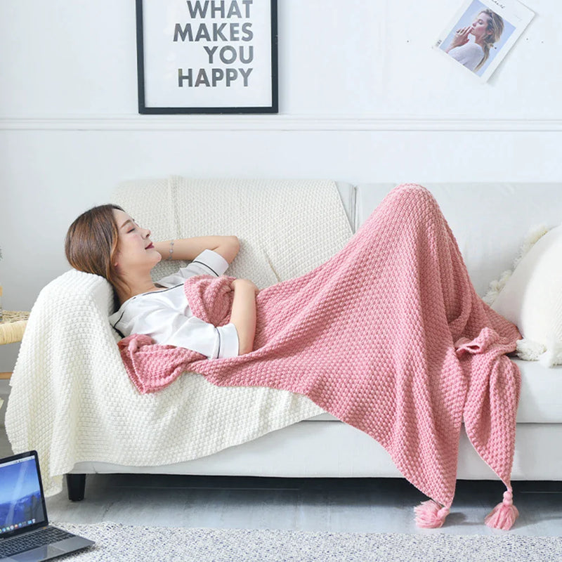 Afralia™ Knitted Woolen Ball Blanket - Super Warm Cozy Sofa Throw Blanket