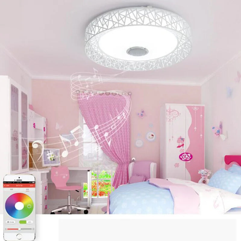 Afralia™ Bluetooth Speaker Ceiling Light 36W | Bedroom Music Party Lamp with Remote Control