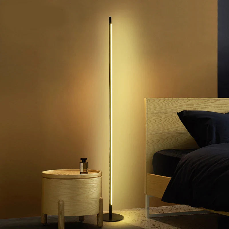 Afralia™ LED Cylindrical Floor Lamp Industrial Bedroom Standing Light