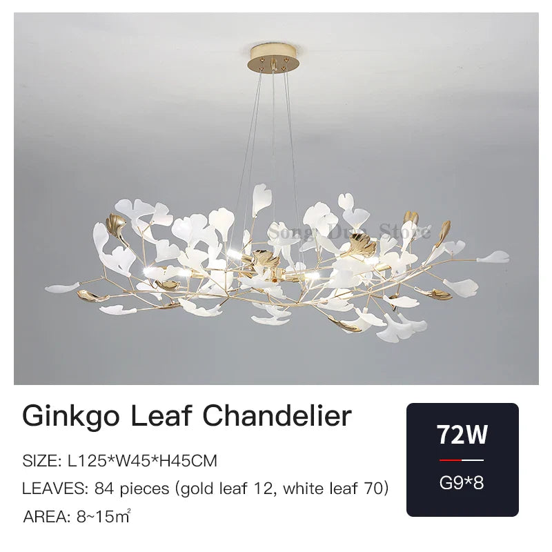 Afralia™ Ginkgo Leaf Decor Chandelier - Nordic Fine Flower Art Light for Living Room
