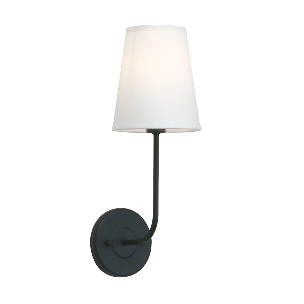 Afralia™ Flared Funnel White Fabric Shade Wall Light: Classic Country Industrial Design