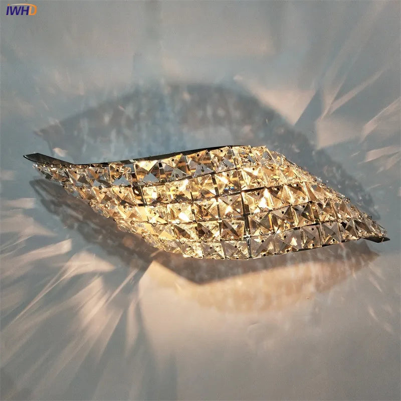 Afralia™ Nordic Crystal Wall Lamp LED Light for Living Room Bathroom Mirror Fixtures