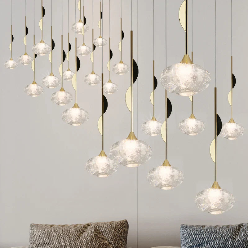 Afralia™ Bubble Crystal Pendant Light: Modern Kitchen Dining Room Hanging Lamp for Home Decor