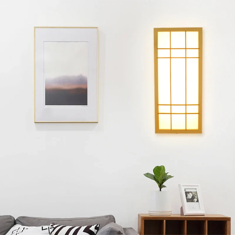 Afralia™ Modern Japanese Tatami Style LED Wall Lamp for Lounge and Bathroom Mirror