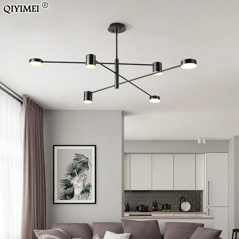 Afralia™ Modern LED Chandelier: Bedroom Living Dining Room Indoor Fixture Lighting, Gold Black