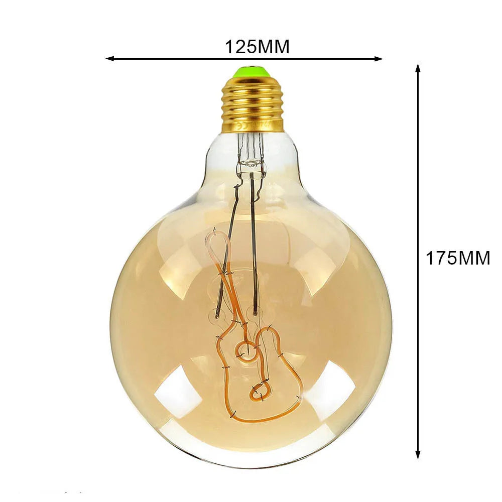 Afralia™ Retro LED Edison Bulb G125 E27 4W 2700K Vintage Lamp Bulb