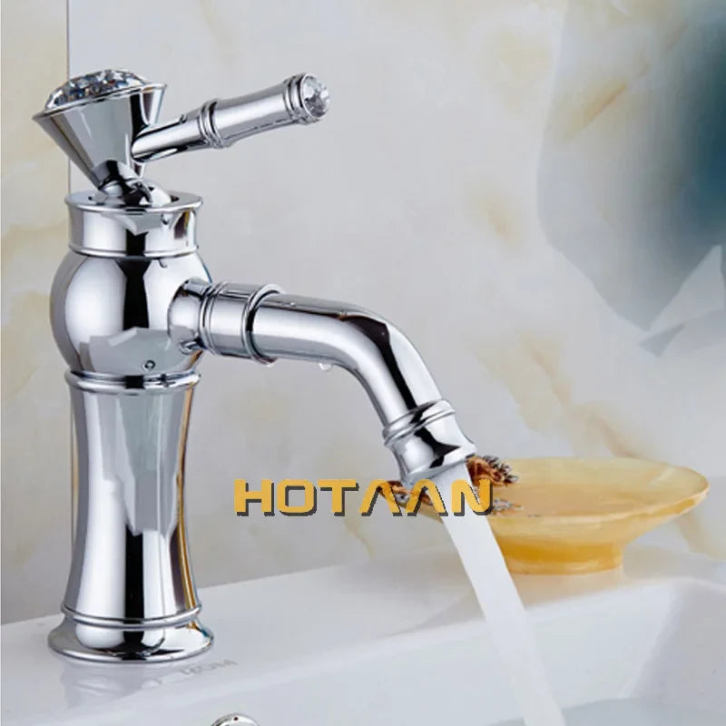 Afralia™ Gold Finish Brass Bathroom Basin Faucet with Ceramic Mixer Tap
