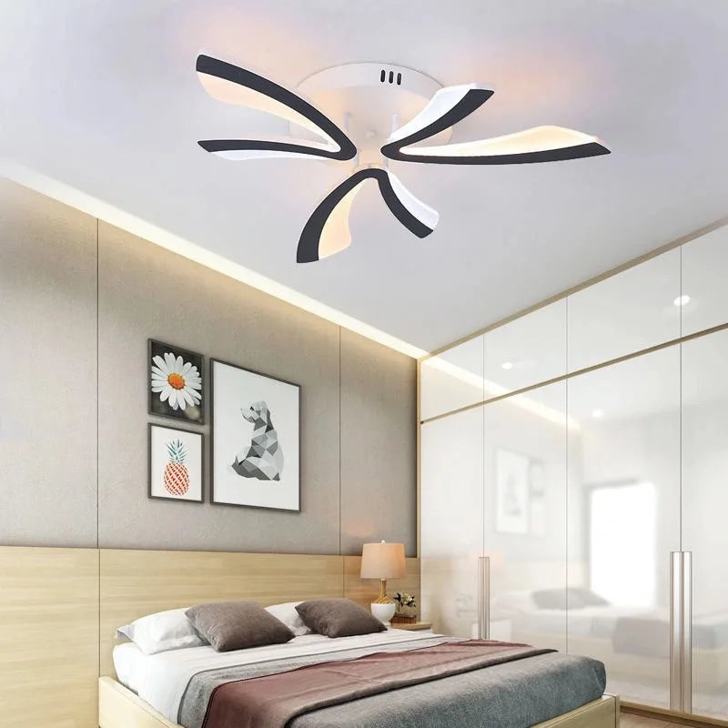 Afralia™ Modern LED Ceiling Chandelier for Home Living Room Bedroom Dining, Remote Control Lighting Fixtures
