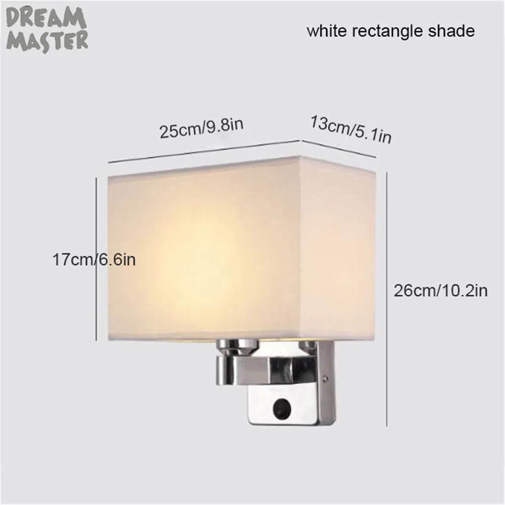 Afralia™ Vintage Industrial Bedside Wall Sconce with Oval Fabric Shade