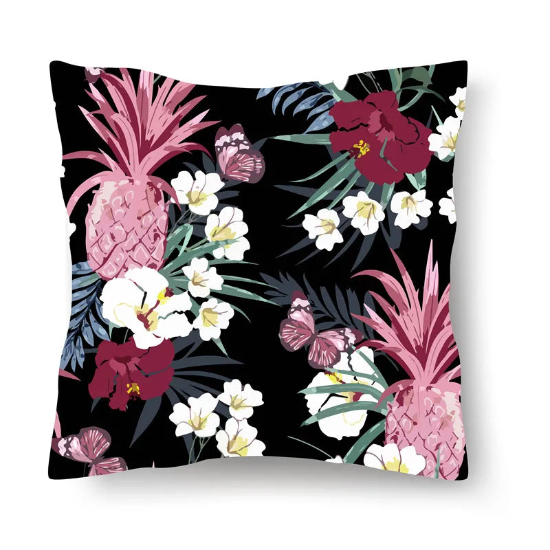 Afralia™ Tropical Plants Ins Custom Short Plush Pillowcase for Car and Bed