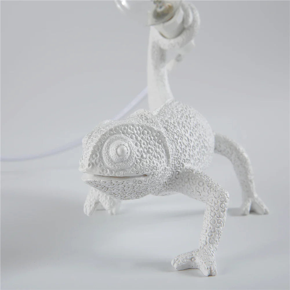 Afralia™ Chameleon Night Light Lamp Resin Decor Cute Animal Home Bedroom Lighting