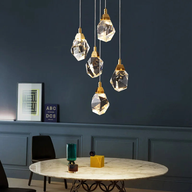 Afralia™ Nordic Crystal Chandelier for Duplex Villa Stair Living Dining Exhibition Hall