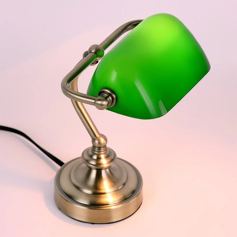 Afralia™ Retro G9 Mini Green Glass Table Lamp for Office, Library, and Living Room